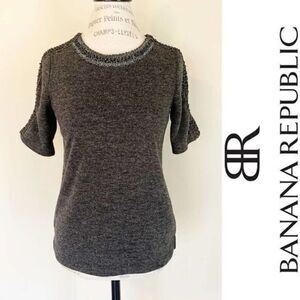 BANANA REPUBLIC EUC Ladies Grey Cozy Knit Soft Sweater XSMALL